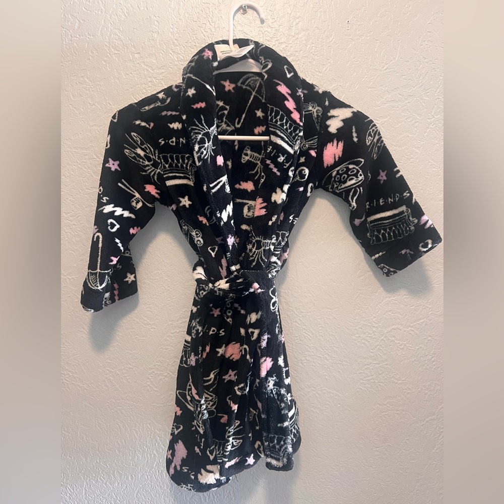 Black and Pink Graphic Robe